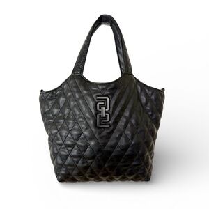 Aldo Black on Black Quilted Tote Bag
